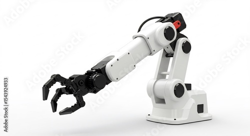 Roboterarm greift präzise zu helle Studiobeleuchtung technische Perfektion. AI Generated photo