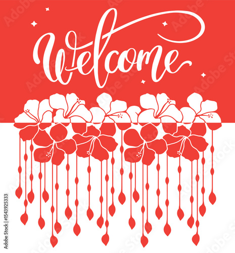 Elegant Welcome Hibiscus Floral Design