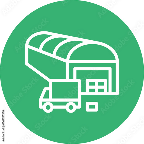 Warehouse Vector Line White Circles Multicolors