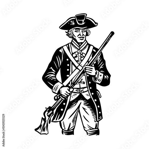 A glyph style illustration representing soldier