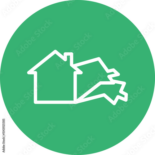 House Flipping Vector Line White Circles Multicolors