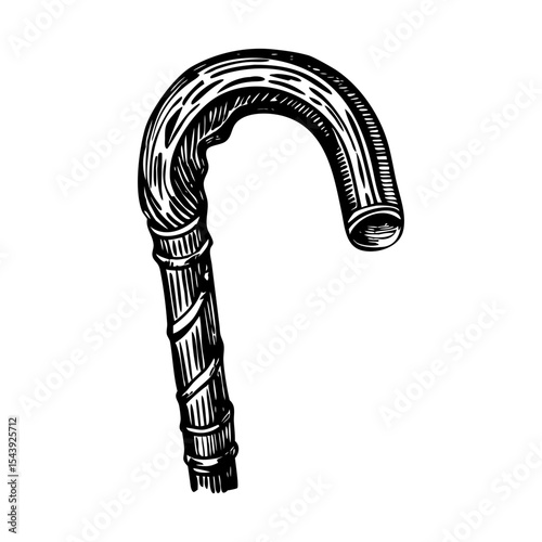 A vintage style illustration showing vintage cane