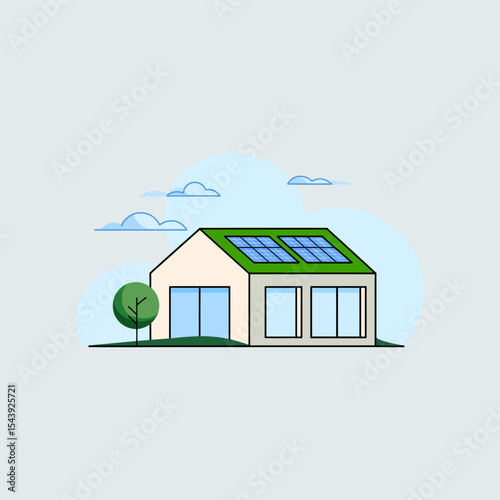 Eco house icon design, Home sign, Sustainable living and environmentally friendly concept