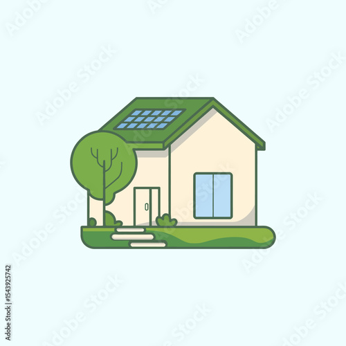 Eco house icon design, Home sign, Sustainable living and environmentally friendly concept