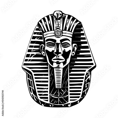 A glyph style illustration representing pharaoh mask