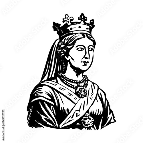 Foto A vintage style illustration showing queen victoria