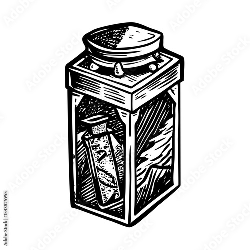A vintage style illustration showing time capsule