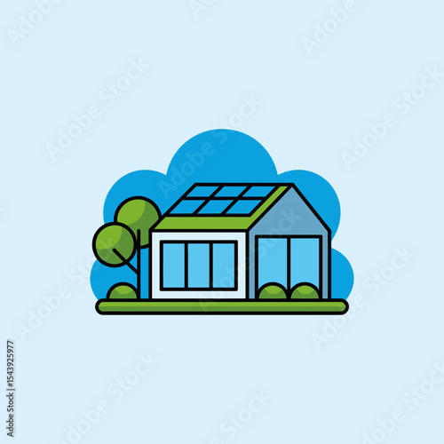 Eco house icon design, Home sign, Sustainable living and environmentally friendly concept