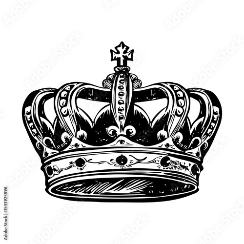 A vintage style illustration showing royal crown