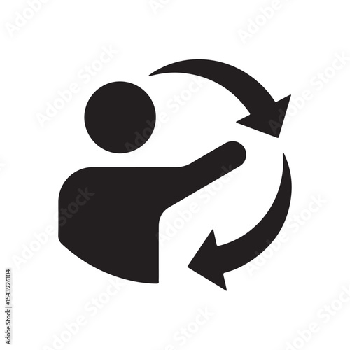 Eco friendly recycling icon person with recycle symbol