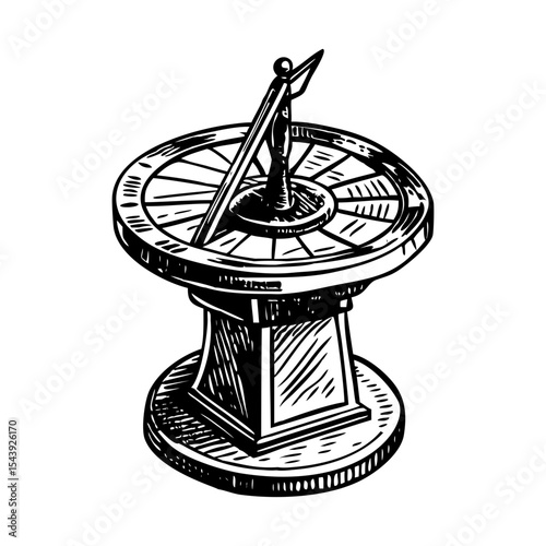 A glyph style illustration representing roman sundial