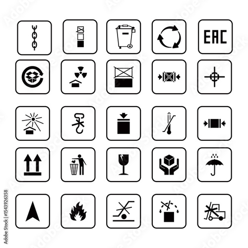 CARDBOARD PACKAGING SIGN SYMBOL ICON VECTOR