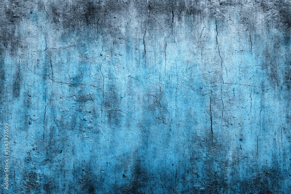 Obraz premium Distressed Blue Grunge Texture Wall Background - Weathered blue grunge texture, symbolizing age, history, decay, resilience, and time. Perfect for vintage or industrial designs