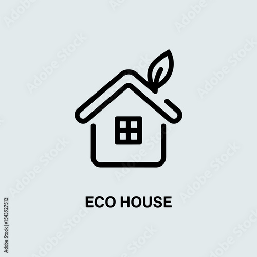 Eco house icon design, Home sign, Sustainable living and environmentally friendly concept