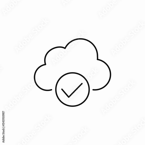 cloud check mark icon sign vector