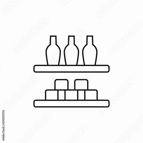 grocery store shelfs icon sign vector