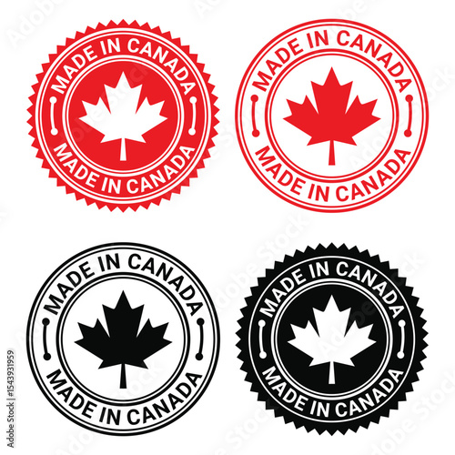 Made in Canada rubber stamp design vector template