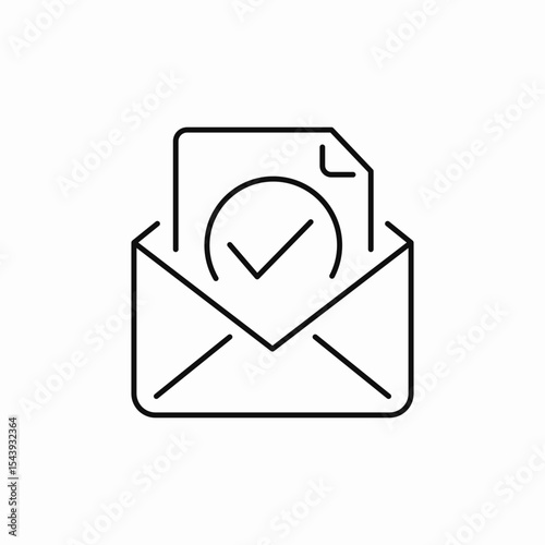 mail letter check mark icon sign vector