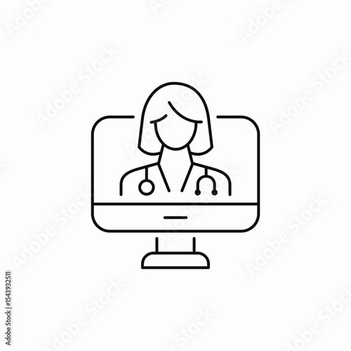 online doctor icon sign vector