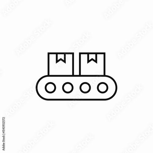packages conveyor icon sign vector