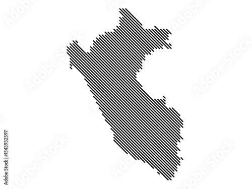 Top-Left Diagonal Lines Vector Map of Peru Medium