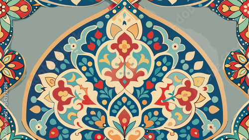Ornate colorful paisley pattern design background