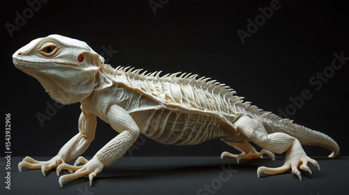 Pale lizard, skeletal, profile view