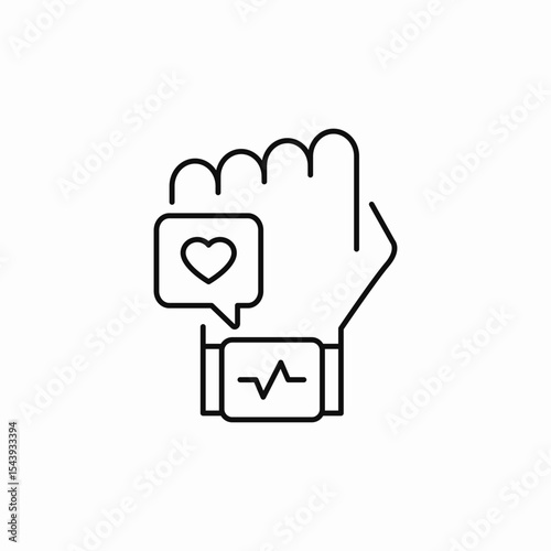 smart watch heart pulse icon sign vector