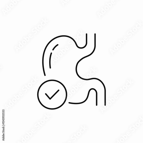 stomach healthy check mark icon sign vector