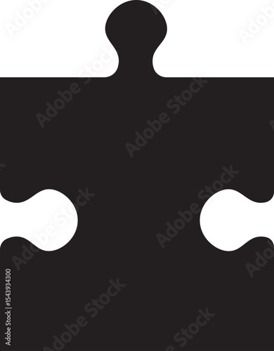 Puzzle piece icon. Simple black jigsaw puzzle piece silhouette icon isolated on transparent background. Vector design template. Business presentation concept. Vector illustration. EPS 10
