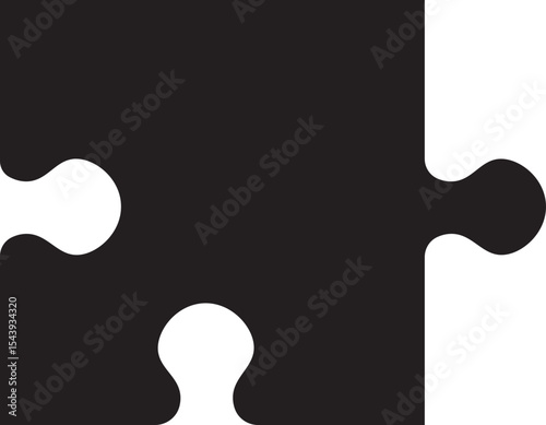 Puzzle piece icon. Simple black jigsaw puzzle piece silhouette icon isolated on transparent background. Vector design template. Business presentation concept. Vector illustration. EPS 10