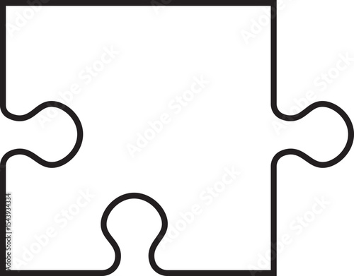 Puzzle piece icon outline. Simple jigsaw puzzle piece silhouette icon isolated on transparent background. Vector design template. Business presentation concept. Vector illustration. EPS 10