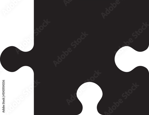 Puzzle piece icon. Simple black jigsaw puzzle piece silhouette icon isolated on transparent background. Vector design template. Business presentation concept. Vector illustration. EPS 10