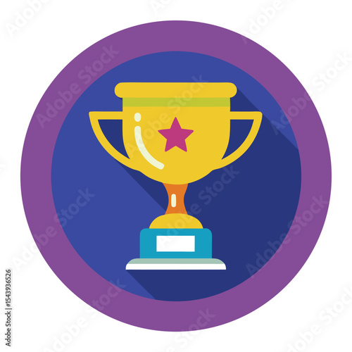 Gold trophy cup icon