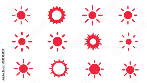 SUN set vector illustration