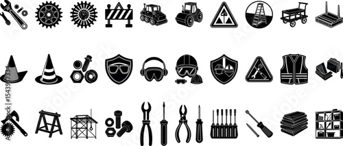 Labor Day Elements Set Vector shilhoyti on a transparent Background