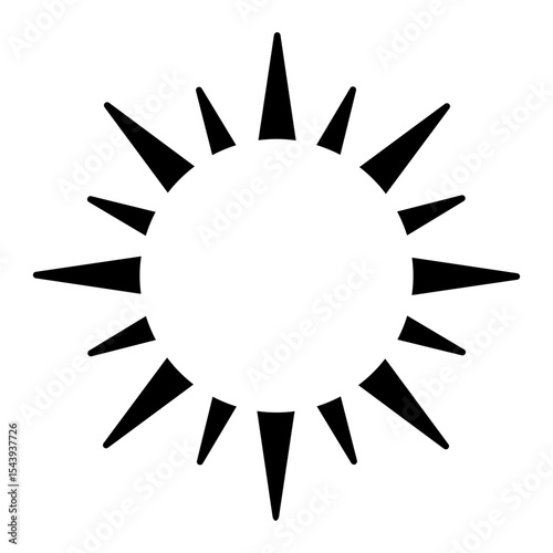 Sunshine icon vector. Rays of the sun illustration sign. Solar corona symbol. Sun web icon. Shine symbol design for web and app.