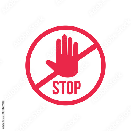 vector stop sign icon. No sign,  warning isolated