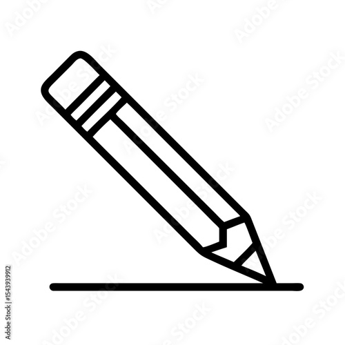 "High-Quality Vector Illustration of a Classic Wooden Pencil – Isolated Icon for Stationery and Education Design"