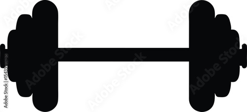 Barbell silhouette, Dumbbell weight vector, Gym dumbbell icon