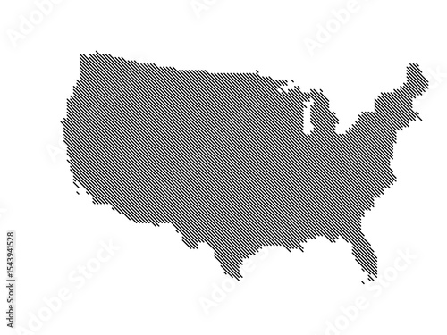 Top-Left Diagonal Lines Vector Map of the United States Large