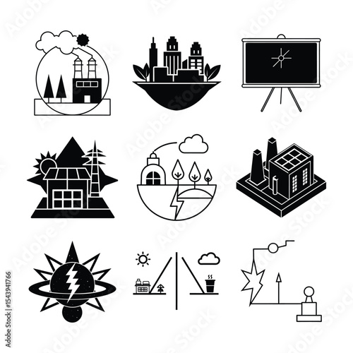 Energy Efficiency Icons and Graphics for Sustainable Design