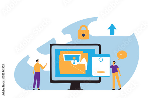 Business people collaborating on laptops, business smart working with online video conference meeting concept and business team  working from anywhere with internet wireless technology.