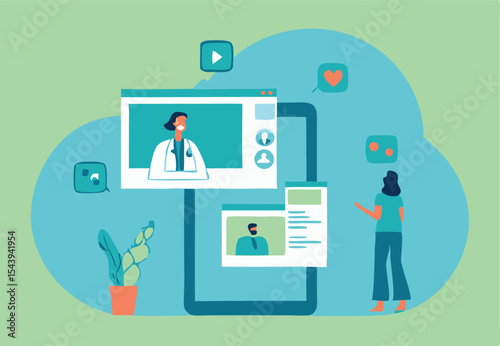 Business people collaborating on laptops, business smart working with online video conference meeting concept and business team  working from anywhere with internet wireless technology.