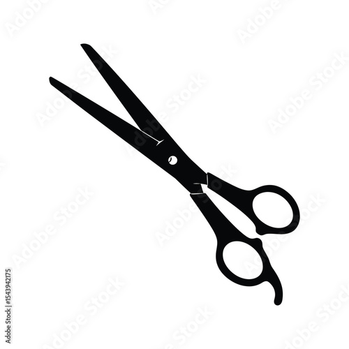 Black silhouette of barber scissors hair cutting shears salon tool isolated vector illustration