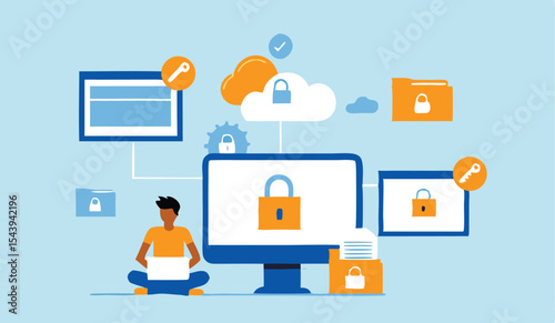 Business people collaborating on laptops, business smart working with online video conference meeting concept and business team  working from anywhere with internet wireless technology.