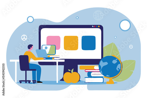 Business people collaborating on laptops, business smart working with online video conference meeting concept and business team  working from anywhere with internet wireless technology.
