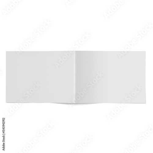 A blank, open booklet or brochure displaying a clean, white interior, ready for content or design.