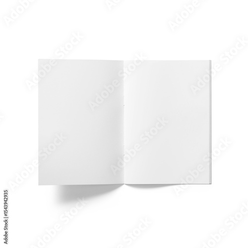A blank open notebook, inviting creativity and ideas.