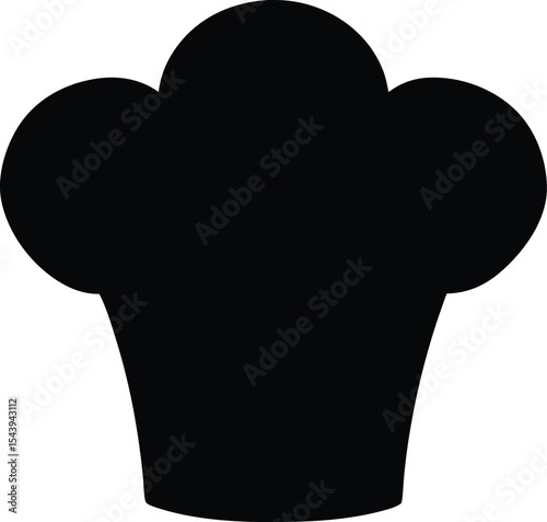 Chef hat vector silhouette, Chef hat flat icon, kitchen silhouette